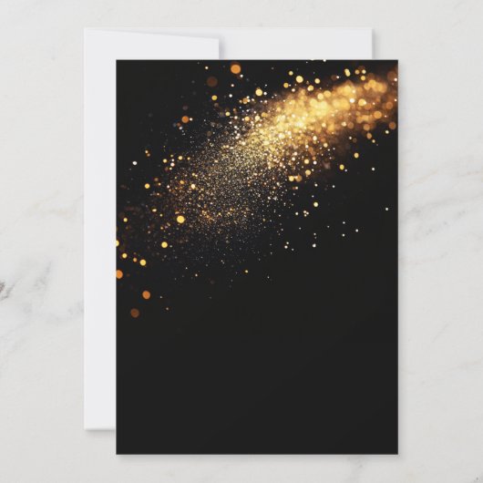 Elegantes Black Gold Glitzer Holiday Office Party Einladung (Rückseite)