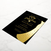 Elegantes Black Gold Gown 50 und fabelhafter Gebur Folieneinladung (Gedreht)