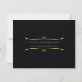 Elegantes Black Gold Heart Geblüht Save the Date (Rückseite)