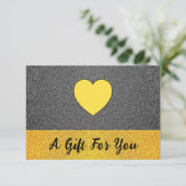 Elegantes Black Gold Heart, Luxus-Geschenkgutschei (Stehend Vorderseite)