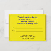 Elegantes Black Gold Heart, Luxus-Geschenkgutschei (Rückseite)