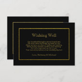 Elegantes Black Gold Hochzeit wünscht gutes Gedich Begleitkarte (Vorne/Hinten)