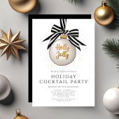Elegantes Black Gold Holiday Cocktail Party Einladung