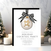 Elegantes Black Gold Holiday Cocktail Party Einladung
