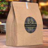 Elegantes Black Gold Kariertes Mit Monogramm Gesch Etiketten