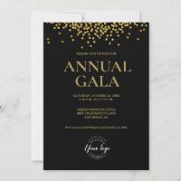 Elegantes Black Gold Konfetti Logo Gala Corporate