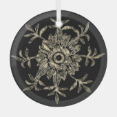 Elegantes Black & Gold Kristallschmuck Weihnachten Ornament Aus Glas (Vorderseite)