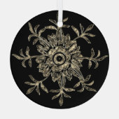 Elegantes Black & Gold Kristallschmuck Weihnachten Ornament Aus Glas (Rückseite)