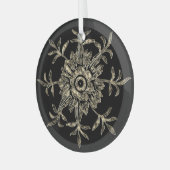 Elegantes Black & Gold Kristallschmuck Weihnachten Ornament Aus Glas (Vorderseite links)