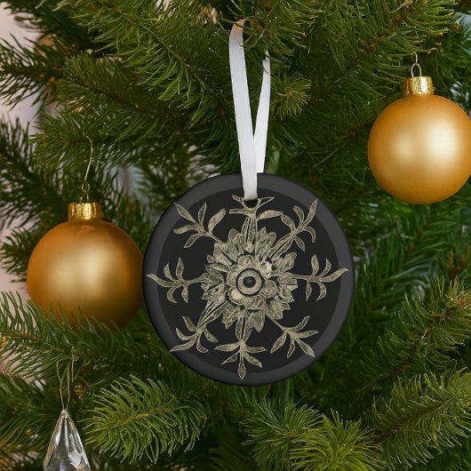 Elegantes Black & Gold Kristallschmuck Weihnachten Ornament Aus Glas