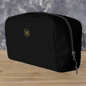 Elegantes Black Gold l Elegant Luxury Monogram Waschbeutel