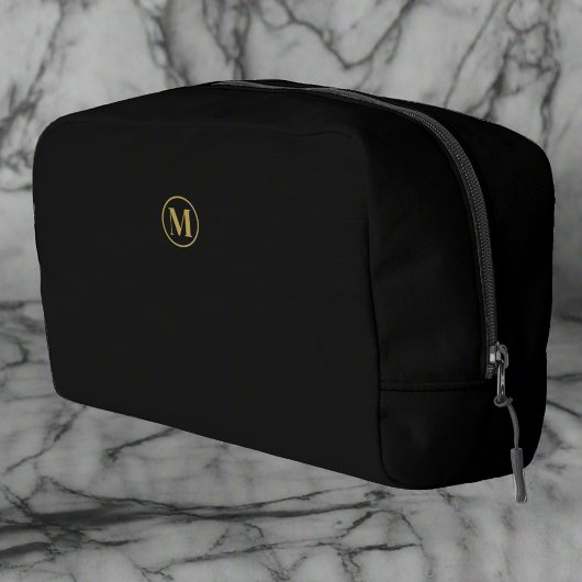 Elegantes Black Gold l Elegant Luxury Monogram Waschbeutel