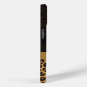Elegantes Black Gold Leopard Print Monogram Case-Mate iPhone Hülle (Rückseite / Rechts)