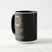 Elegantes Black Gold Lion Luxe Business Logo Tasse (Vorderseite Links)