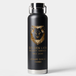 Elegantes Black Gold Lion Luxe Business Logo Trinkflasche