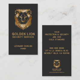 Elegantes Black Gold Löwe Security Services Visitenkarte