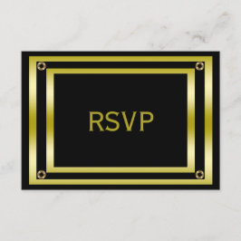 Elegantes Black & Gold Man-UAWG RSVP Karte