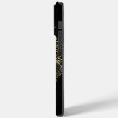 Elegantes Black Gold Mandala Blumendesign Case-Mate iPhone Hülle (Rückseite / Links)