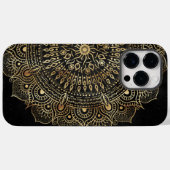 Elegantes Black Gold Mandala Blumendesign Case-Mate iPhone Hülle (Rückseite (Horizontal))
