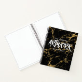 Elegantes Black Gold Marble Sketchbook Notizblock (Innenseite)