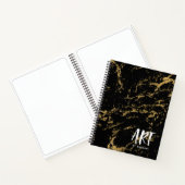 Elegantes Black Gold Marble Sketchbook Notizblock (Innenseite)