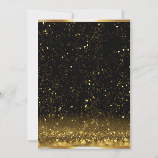 Elegantes Black Gold Medical Abschluss Dinner Menu Einladung (Rückseite)