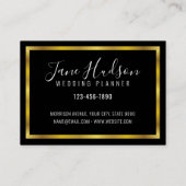 Elegantes Black Gold Minimalistisch Editable 3.5x2 Visitenkarte (Rückseite)