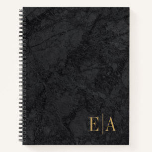Elegantes Black Gold Monogram ErstNotebook Notizblock