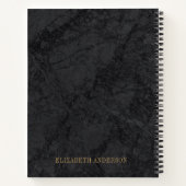 Elegantes Black Gold Monogram ErstNotebook Notizblock (Rückseite)