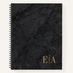 Elegantes Black Gold Monogram ErstNotebook Notizblock
