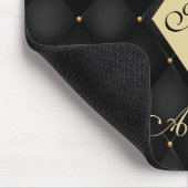 Elegantes Black Gold Monogram gespielt Mousepad (Ecke)