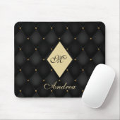 Elegantes Black Gold Monogram gespielt Mousepad (Mit Mouse)
