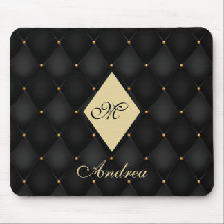 Elegantes Black Gold Monogram gespielt Mousepad
