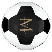 Elegantes Black Gold Monogram Niedlich Girly Scrip Fußball (Gedreht)