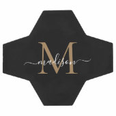 Elegantes Black Gold Monogram Niedlich Girly Scrip Fußball (Flach)
