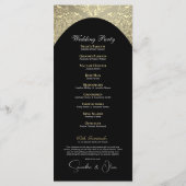 Elegantes Black & Gold Monogram Wedding Programm (Rückseite)