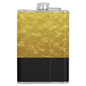 Elegantes Black & Gold Monogramm Flachmann (Rückseite)