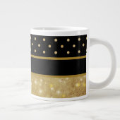 Elegantes Black & Gold Monogramm Jumbo-Tasse (Rechts)