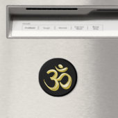 Elegantes Black Gold Om Sanskrit Symbol Magnet (In Situ (Geschirrspüler))