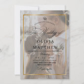 Elegantes Black & Gold Overlay 2 Foto Hochzeit Einladung (Vorderseite)