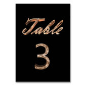 Elegantes Black Gold Party Tischnummer 3 (Vorderseite)