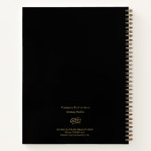Elegantes Black & Gold Pen Logo Moderne Notare Notizblock (Rückseite)