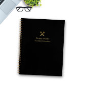 Elegantes Black & Gold Pen Logo Moderne Notare Notizblock