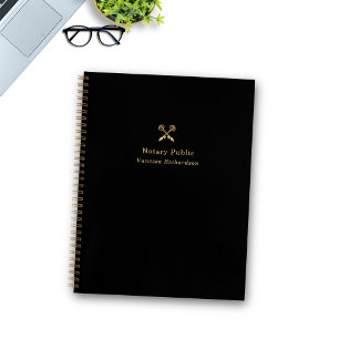 Elegantes Black & Gold Pen Logo Moderne Notare Notizblock