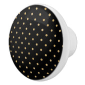 Elegantes Black Gold Polka Dot Chic Design Keramikknauf (Rechts)