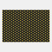 Elegantes Black Gold Polka Dot Geschenkpapier Set (Vorderseite)