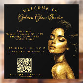 Elegantes Black & Gold Salon Fensteraufkleber (Blatt 2)