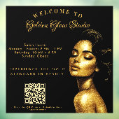 Elegantes Black & Gold Salon Fensteraufkleber (Blatt 3)