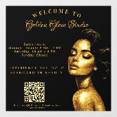 Elegantes Black & Gold Salon Fensteraufkleber (Blatt)