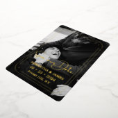 Elegantes Black Gold Script-Foto Save the Date Folieneinladung (Gedreht)